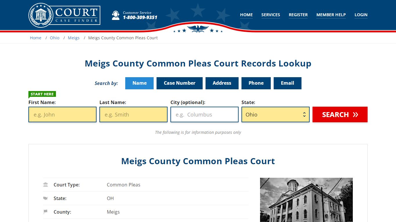 Meigs County Common Pleas Court Records Lookup